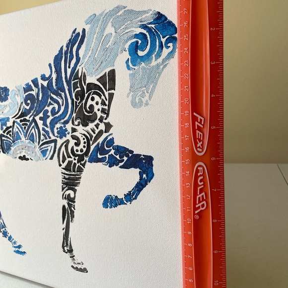 Horse “Peace & Blessings” Canvas Painting 12 in.x 12 in. - Picture 2 of 3